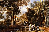 Famous Scene Paintings - Garden Scene On The Broganza Shore, Rio De Janeiro